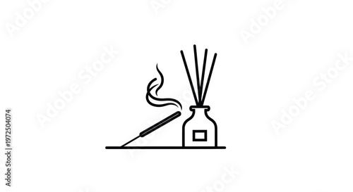 Aroma diffuser with incense stick, concept for aromatherapy and relaxation
