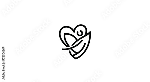 Abstract Heart Hug Logo - Love, Care, Support, Family, Partnership, Connection