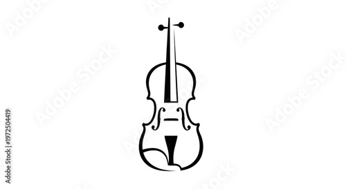 Elegant Violin Silhouette Vector Illustration