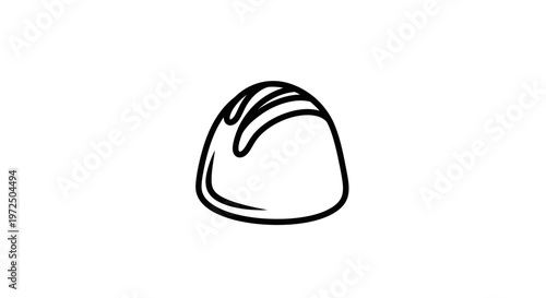 Hand drawn chocolate truffle icon, simple line art sweet dessert symbol