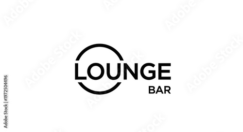 Modern Lounge Bar Logo - Minimalist Circle and Text Design