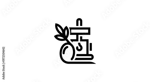 Olive Oil Press Icon: Fresh Olive and Machine, Healthy Food and Natural Product