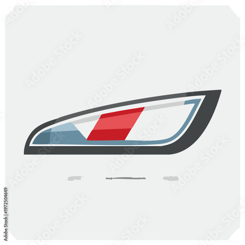 Rear Combination Lamp Icon Illustration Car Safety Automobile Tail Light Red White Signal
