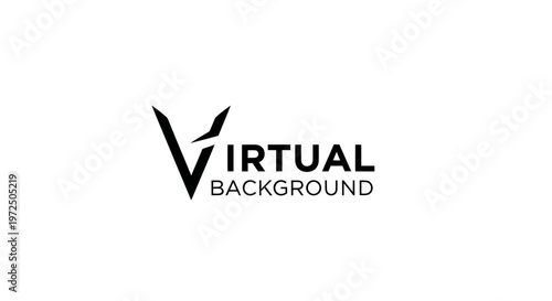 Virtual Background Logo Design: Clean Vector Art for Digital Communication