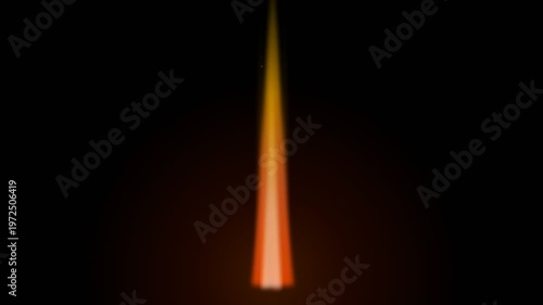 Stylized Abstract Fire Flame Element on Black Background