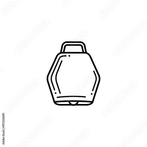 Simple cowbell metal outline icon