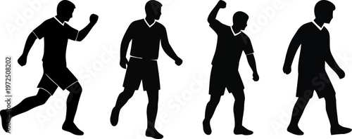 Sequence of a person running and celebrating with raised arms Vector