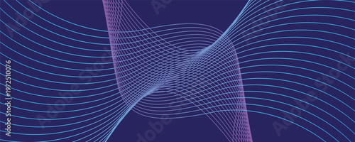 Dominate the digital frontier with this elite vector background featuring sleek, neon gradient wave lines on a deep navy surface, perfectly engineered for premium tech and future-themed designs.