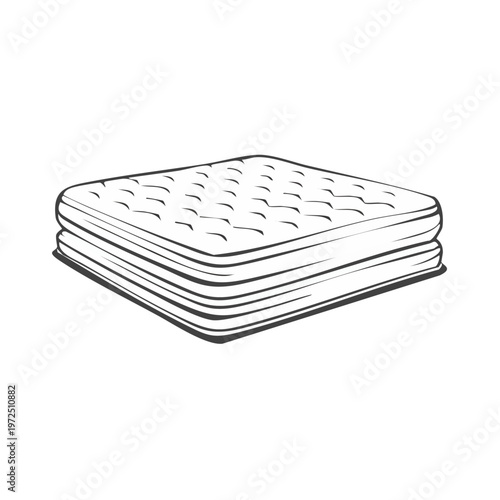 Quilted Mattress Stack Outline for Comfortable Sleep and Bedding Design