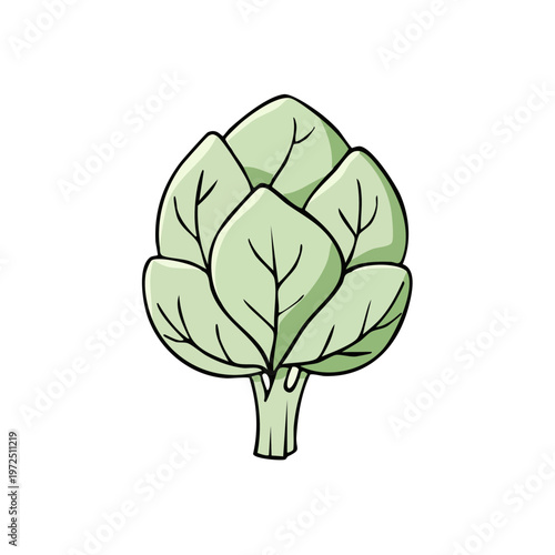 Stylized light green artichoke vegetable icon illustration for healthy food concepts
