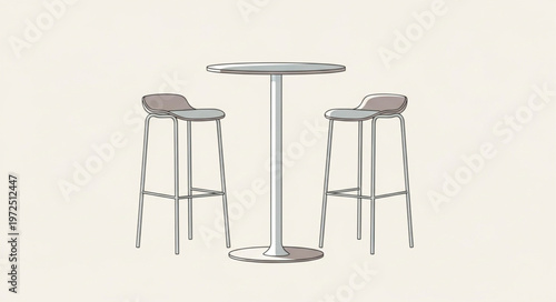 Bar Table and Stools - A Modern Gathering Spot.
