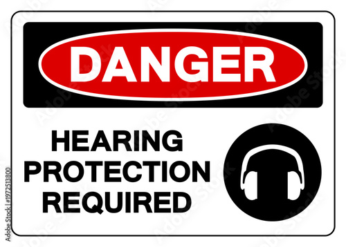 Danger Hearing Protection Symbol Sign, Vector Illustration, Isolated On White Background Label.EPS10