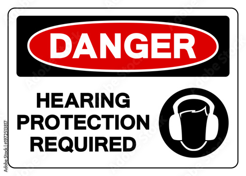 Danger Hearing Protection Symbol Sign, Vector Illustration, Isolated On White Background Label.EPS10