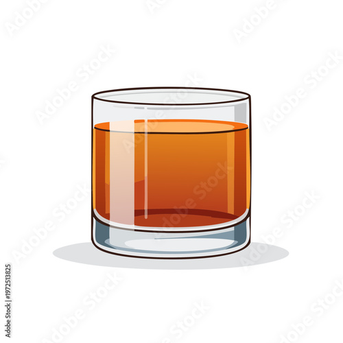 Amber alcoholic drink in a clear glass tumbler