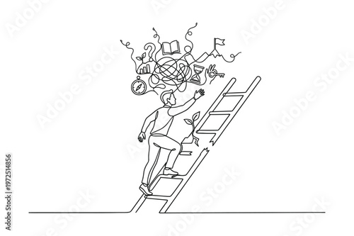 Overcoming challenges growth success journey concept