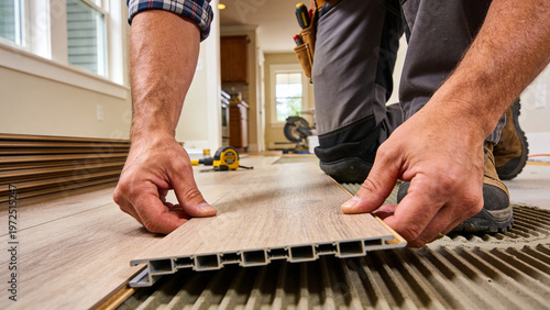Vinyl Plank Flooring Click Lock Installation in Living Room