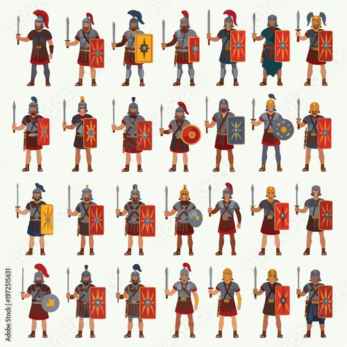 Ancient Roman Warriors in Armor.