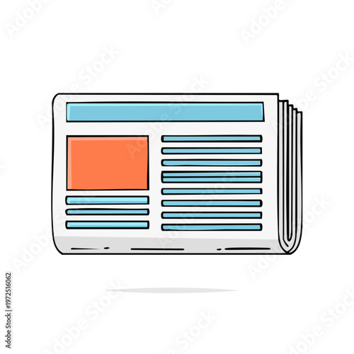 Open newspaper with headlines and text ready for reading or sharing information