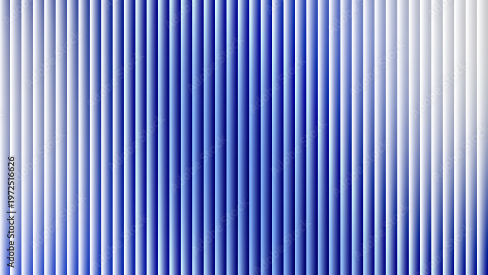 Obraz premium Modern abstract blue and white ribbed glass background with vertical fluted lines