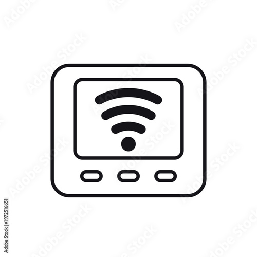 control panel with wi-fi icon on white