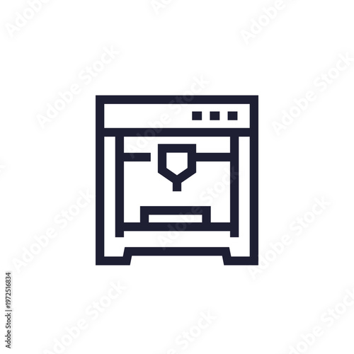 Injection molding icon, line pictogram on white