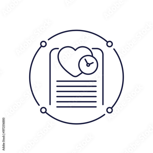 life expectancy report icon in line design
