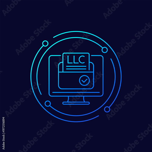 LLC registration icon, linear design