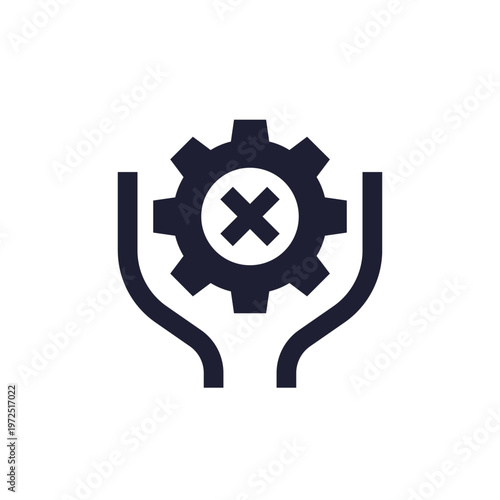 production bottleneck icon, operational congestion pictogram on white