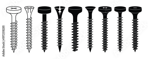 Collection of Various Screw Types and