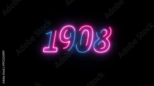 Happy new year 1908 with number on art wall concept. 1908 design element idea with creative unique, simple, modern concept .