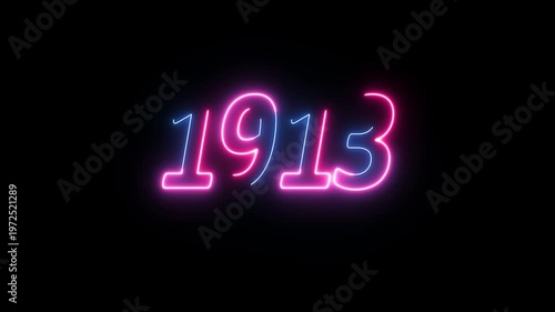 1913 number on art wall concept. 1913 design element idea with creative unique, simple, modern concept .
