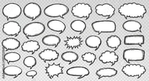 Collection of various comic speech bubbles.