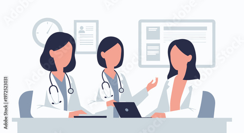 Female Doctors Meeting Discussion Healthcare Professionals.