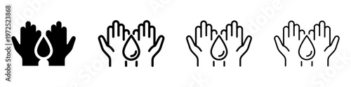 Bild auf Leinwand Hand Washing Icons