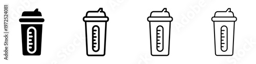 Shaker Bottle Icons Set