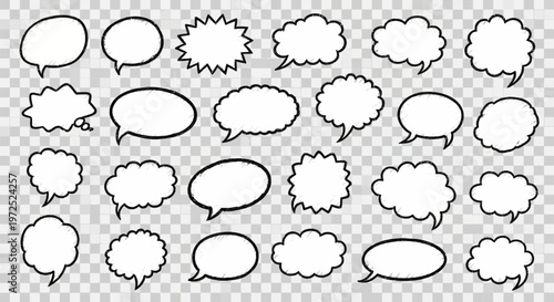 Collection of various comic speech bubbles.