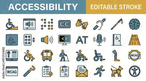 Accessibility icon featuring a stylized person in a wheelchair on a flat minimalist white background for inclusivity