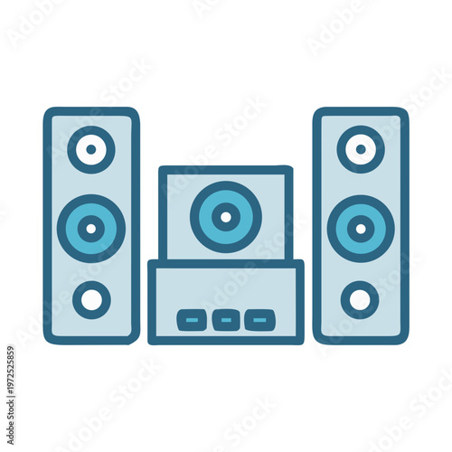 Vector illustration of musical speaker sound system