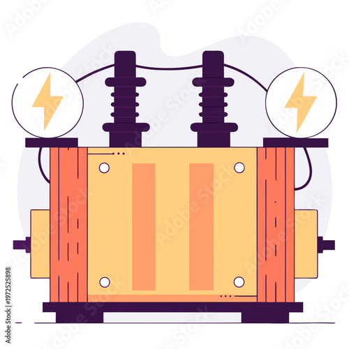 Vector illustration of electrical transformer