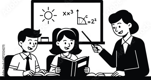 teacher and students in classroom