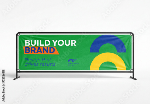Outdoor Advertising Event Banner Mockup with Metal Frame