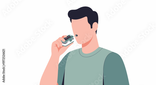 Man Shaving Face with Electric Razor.