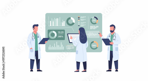 Medical Professionals Analyzing Patient Data on Digital Interface.