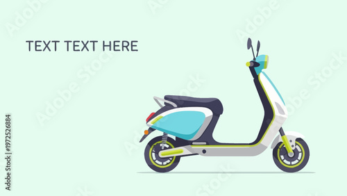Electric Scooter Illustration on Plain Background