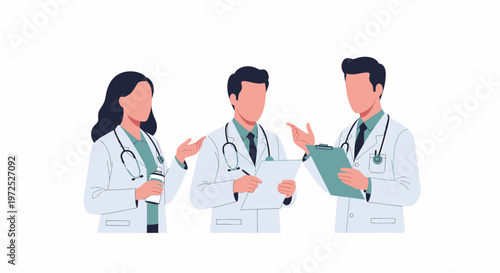 Medical Team Collaboration Doctors and Nurses Discussing Patient Care.