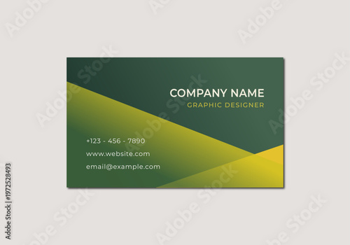 Verdant Gold Gradient Business Card Template – Modern Flow Corporate Layout