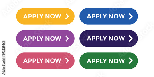 Apply Now Button Icon Set – CTA Click Cursor, Job Application UI Web Vector