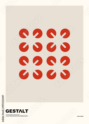 Gestalt Law of Closure - Minimalist Visual Perception Poster - Vector Illustration