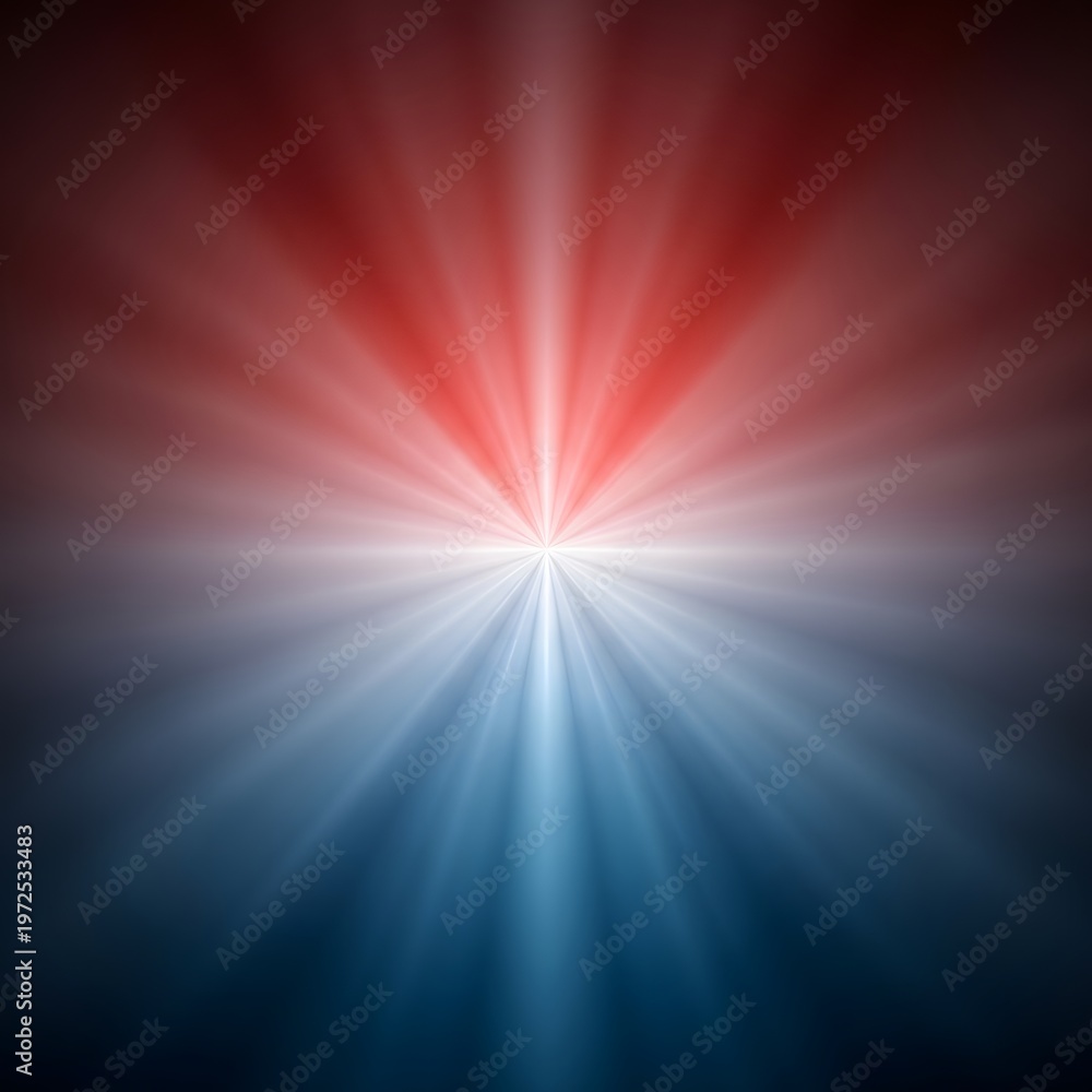 Fototapeta premium Abstract burst of light a vibrant spectrum of red white and blue