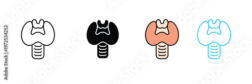 Thyroid Gland Icon for Medical Anatomy, Endocrine System, and Healthcare Education Symbol. Symbol Vector Illustration.